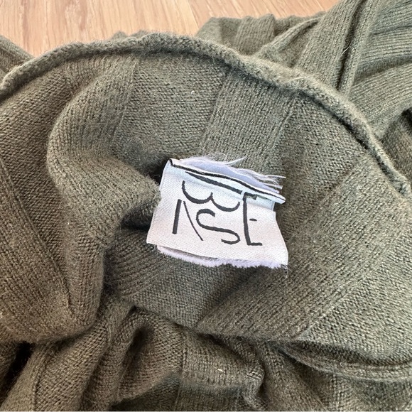 Baserange Adler Turtleneck Sweater Green Merino Wool Ribbed Forest Small Winter - Picture 5 of 13